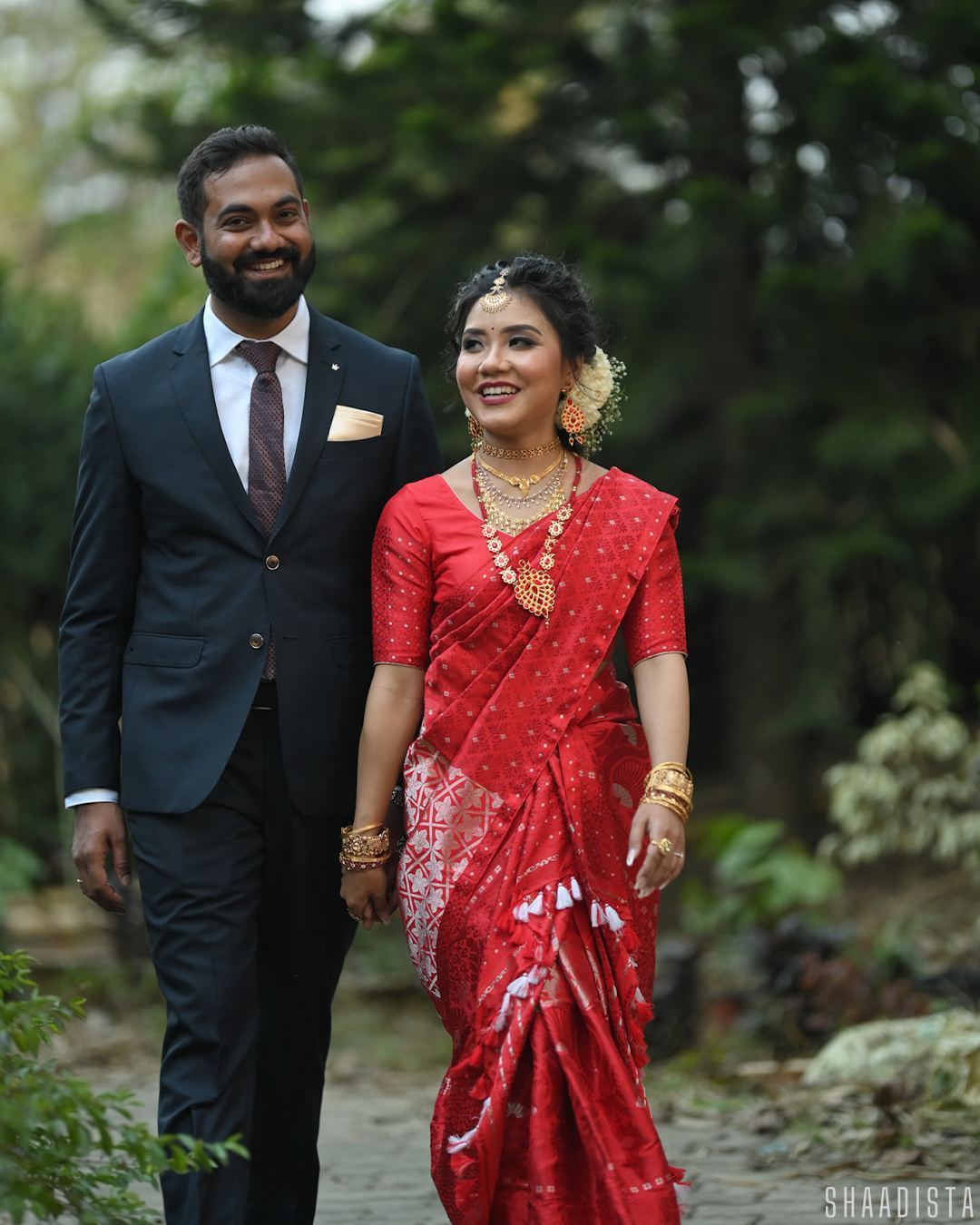 Bride and groom night wedding portrait – best wedding photographers Delhi Shaadista